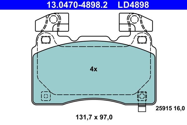 ATE 13.0470-4898.2 Brake Pad Set, disc brake