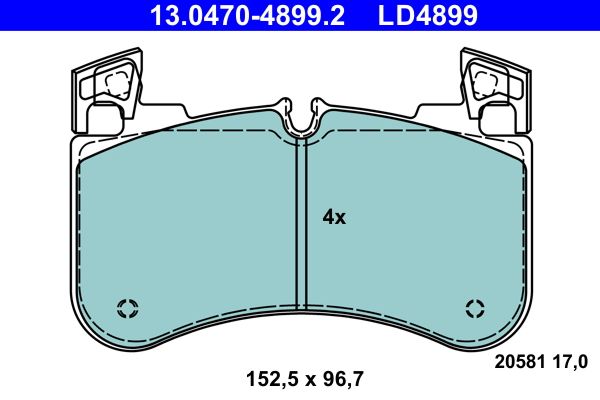 ATE 13.0470-4899.2 Brake Pad Set, disc brake