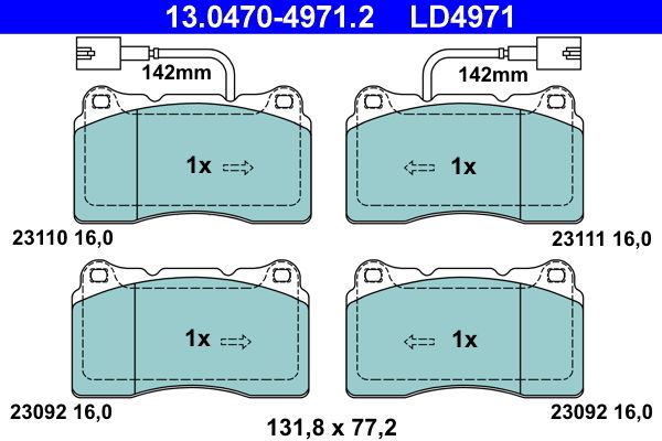 ATE 13.0470-4971.2 Brake Pad Set, disc brake