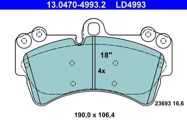 ATE 13.0470-4993.2 Brake Pad Set, disc brake