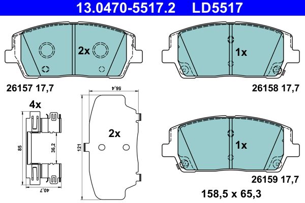 ATE 13.0470-5517.2 Brake Pad Set, disc brake