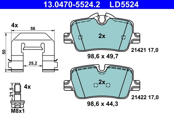 ATE 13.0470-5524.2 Brake Pad Set, disc brake