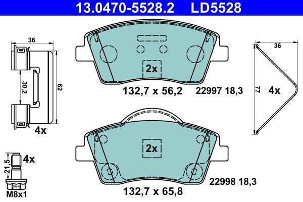 ATE 13.0470-5528.2 Brake Pad Set, disc brake