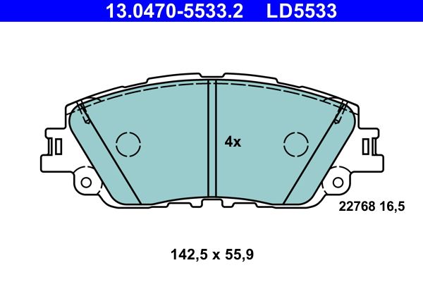 ATE 13.0470-5533.2 Brake Pad Set, disc brake