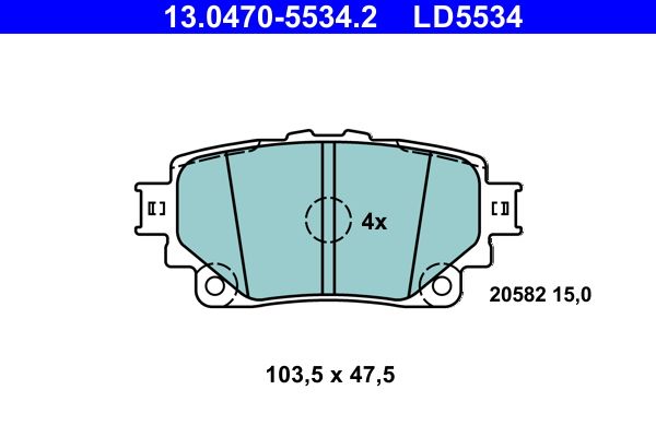 ATE 13.0470-5534.2 Brake Pad Set, disc brake