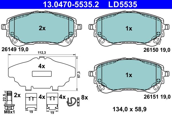 ATE 13.0470-5535.2 Brake Pad Set, disc brake
