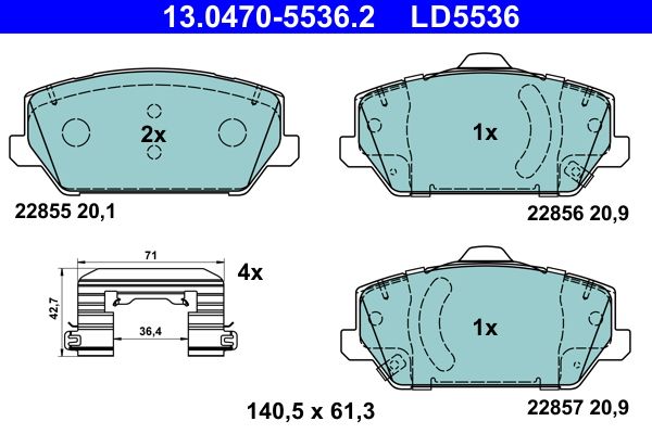 ATE 13.0470-5536.2 Brake Pad Set, disc brake
