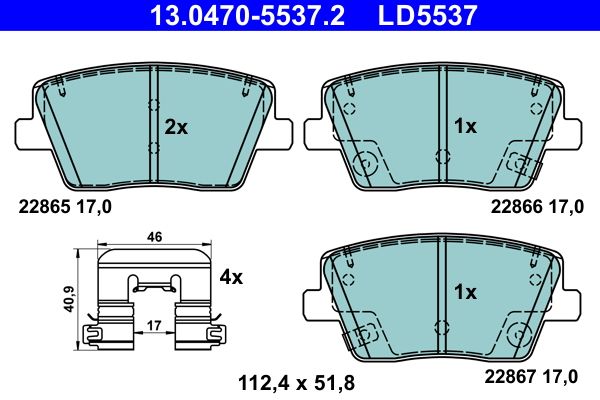 ATE 13.0470-5537.2 Brake Pad Set, disc brake
