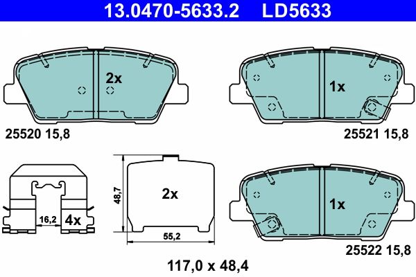 ATE 13.0470-5633.2 Brake Pad Set, disc brake