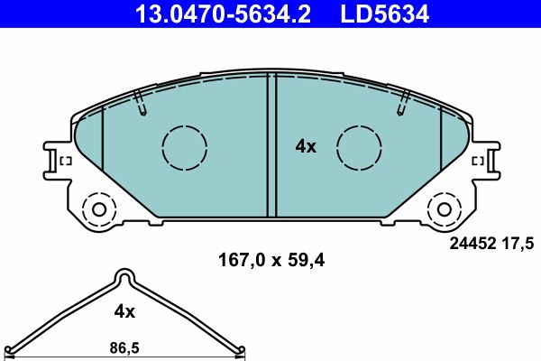 ATE 13.0470-5634.2 Brake Pad Set, disc brake