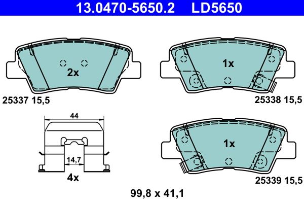 ATE 13.0470-5650.2 Brake Pad Set, disc brake