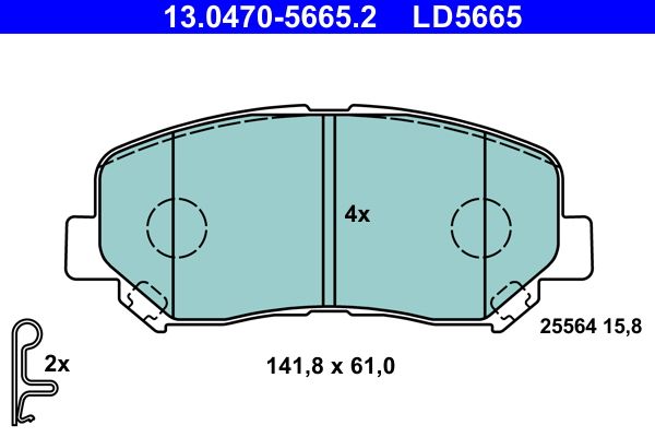 ATE 13.0470-5665.2 Brake Pad Set, disc brake