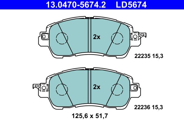 ATE 13.0470-5674.2 Brake Pad Set, disc brake