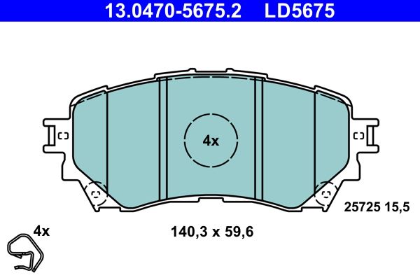 ATE 13.0470-5675.2 Brake Pad Set, disc brake