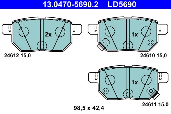 ATE 13.0470-5690.2 Brake Pad Set, disc brake