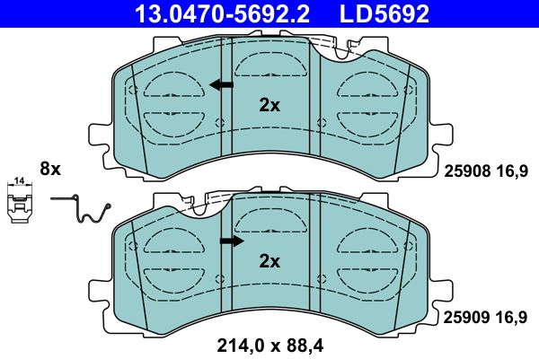 ATE 13.0470-5692.2 Brake Pad Set, disc brake