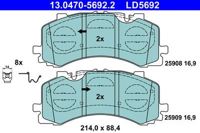 Brake Pad Set, disc brake ATE 13.0470-5692.2
