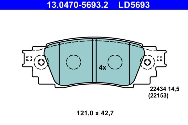 ATE 13.0470-5693.2 Brake Pad Set, disc brake
