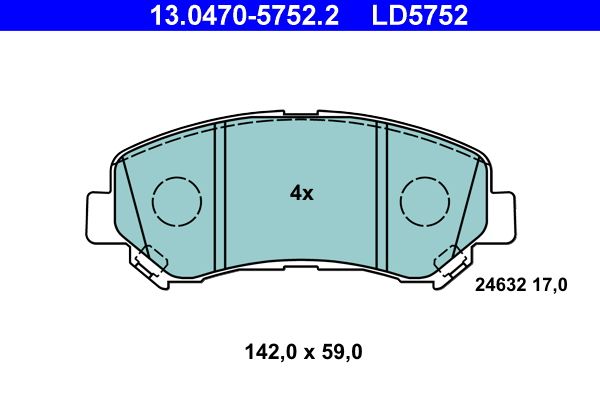 ATE 13.0470-5752.2 Brake Pad Set, disc brake