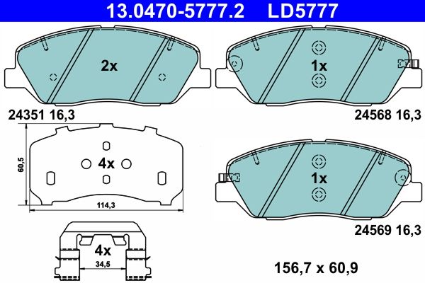ATE 13.0470-5777.2 Brake Pad Set, disc brake