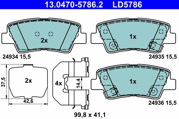 ATE 13.0470-5786.2 Brake Pad Set, disc brake