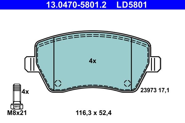 ATE 13.0470-5801.2 Brake Pad Set, disc brake