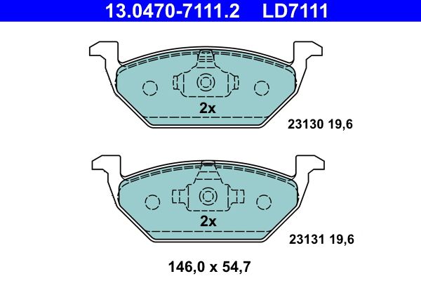 ATE 13.0470-7111.2 Brake Pad Set, disc brake