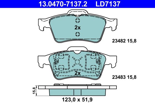 ATE 13.0470-7137.2 Brake Pad Set, disc brake