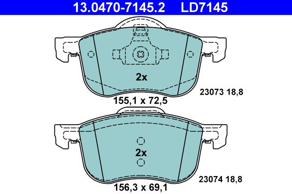 ATE 13.0470-7145.2 Brake Pad Set, disc brake