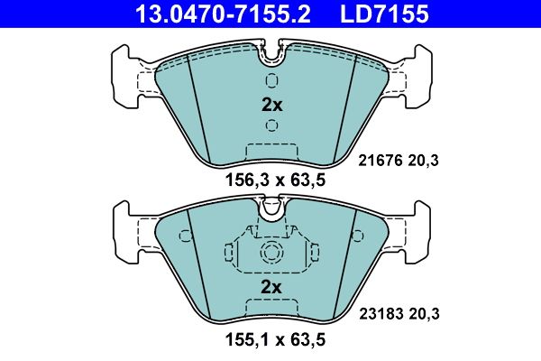 ATE 13.0470-7155.2 Brake Pad Set, disc brake
