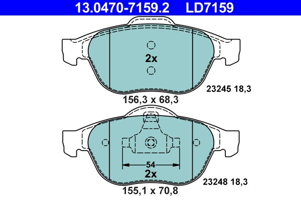 ATE 13.0470-7159.2 Brake Pad Set, disc brake