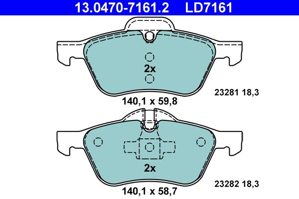ATE 13.0470-7161.2 Brake Pad Set, disc brake