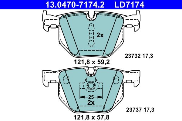 ATE 13.0470-7174.2 Brake Pad Set, disc brake