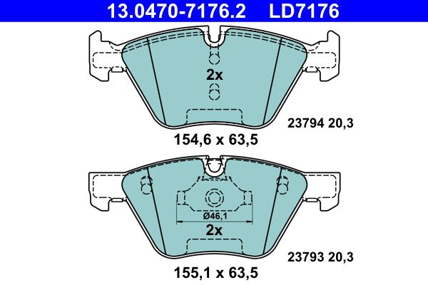 ATE 13.0470-7176.2 Brake Pad Set, disc brake