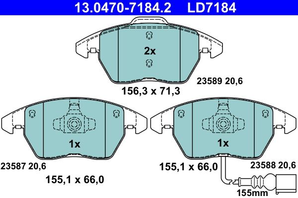 ATE 13.0470-7184.2 Brake Pad Set, disc brake