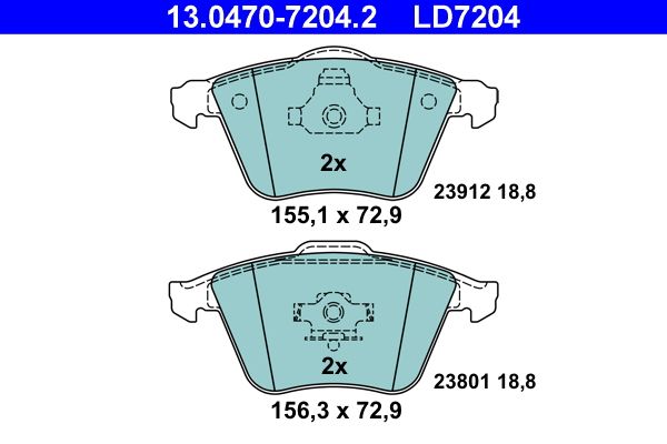 ATE 13.0470-7204.2 Brake Pad Set, disc brake
