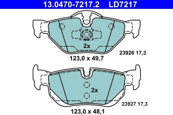 ATE 13.0470-7217.2 Brake Pad Set, disc brake