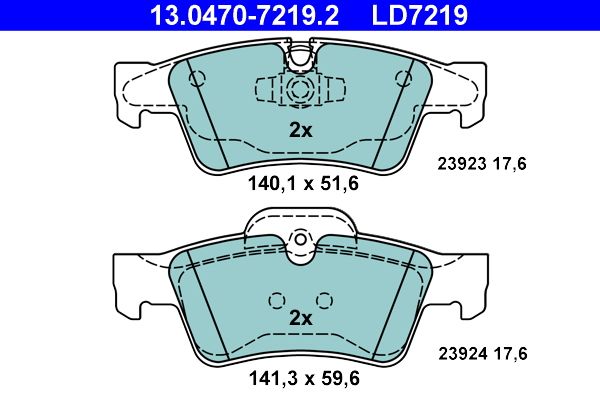 ATE 13.0470-7219.2 Brake Pad Set, disc brake