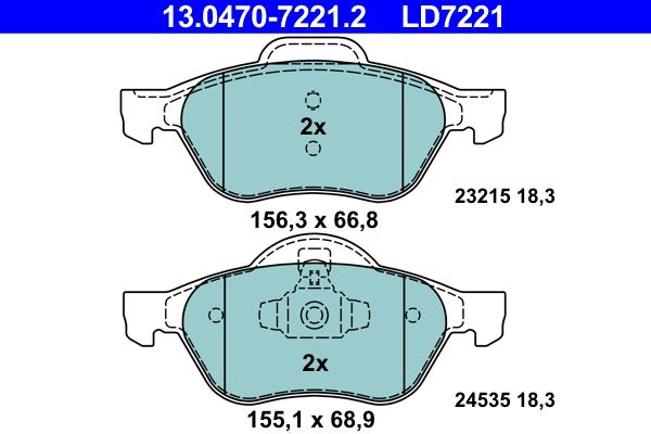 ATE 13.0470-7221.2 Brake Pad Set, disc brake