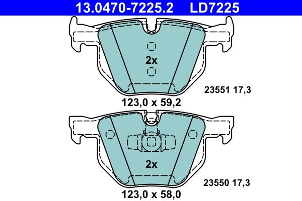 ATE 13.0470-7225.2 Brake Pad Set, disc brake