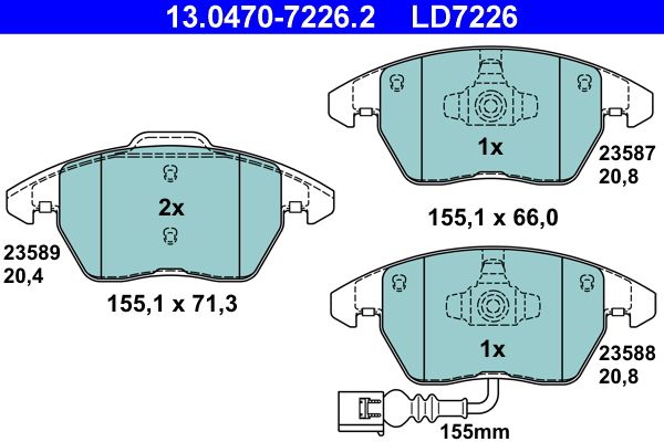 ATE 13.0470-7226.2 Brake Pad Set, disc brake