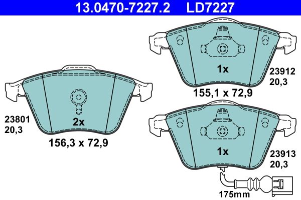ATE 13.0470-7227.2 Brake Pad Set, disc brake