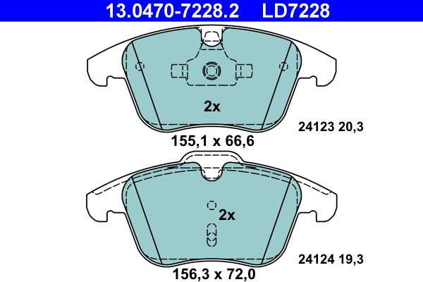 ATE 13.0470-7228.2 Brake Pad Set, disc brake