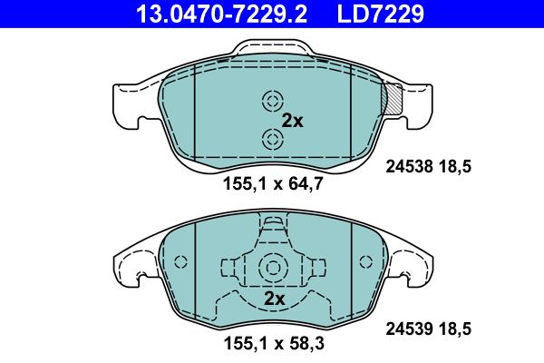 ATE 13.0470-7229.2 Brake Pad Set, disc brake