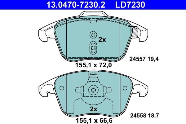 ATE 13.0470-7230.2 Brake Pad Set, disc brake
