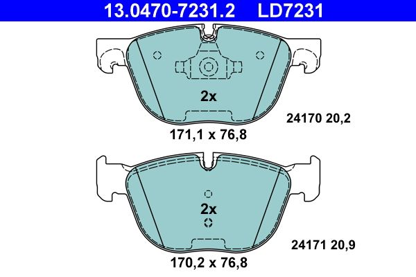 ATE 13.0470-7231.2 Brake Pad Set, disc brake