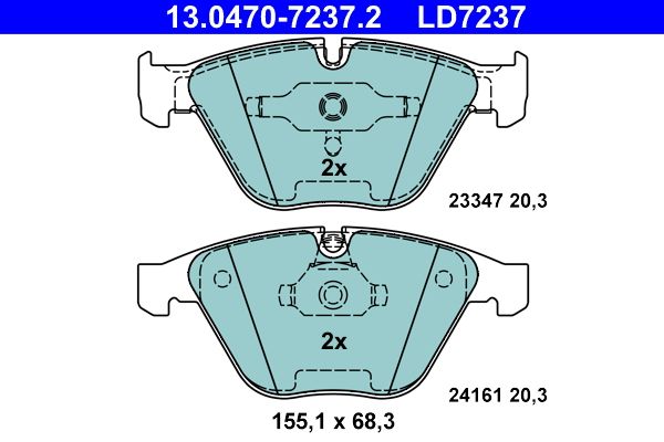 ATE 13.0470-7237.2 Brake Pad Set, disc brake