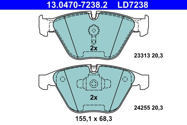ATE 13.0470-7238.2 Brake Pad Set, disc brake