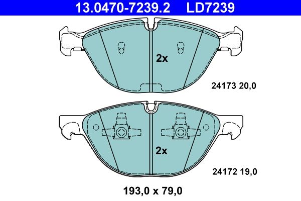 ATE 13.0470-7239.2 Brake Pad Set, disc brake