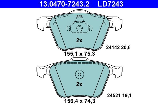 ATE 13.0470-7243.2 Brake Pad Set, disc brake